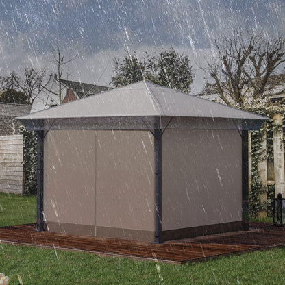 Outsunny coverage for 3x3 m gazebo in waterproof and transparent PVC with safety strings, 300x300x80 cm
