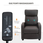 Campaign Relax Massive with 8 modes and 5 intensity, reclining armchair with footrests and remote control - brown - Borgè