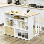 Homcom Modern Bar Table in MDF for 2 people with 4 open shelves and locker, 116x79.5x91 cm - Borgè