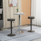 Set 2 swivel bar stools with residential footrests and height, 35x36x64-85cm, Grey - Borgè