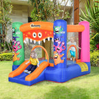 Inflatable Playhouse Giant Bouncy Castle for Kids 3-8 Years Old Colorful Bouncy Trampoline with Slide and Basketball Hoop 250cmx180cmx175cm - Borge' Group Limited