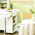 kitchen trolley in chipboard and stainless steel with 2 open shelves, removable drawer and parapetti, 25x50x85 cm - Borgè