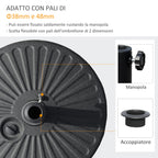Garden Umbrella Base with Central Pole Φ3.8cm and 4.8cm, Black HDPE - Borge' Group Limited