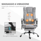 VATER ARMER OFFICE IMADANT MASSANT, HEIGHT AND RECLLUSION adjustable with footrests - Grey - Borgè