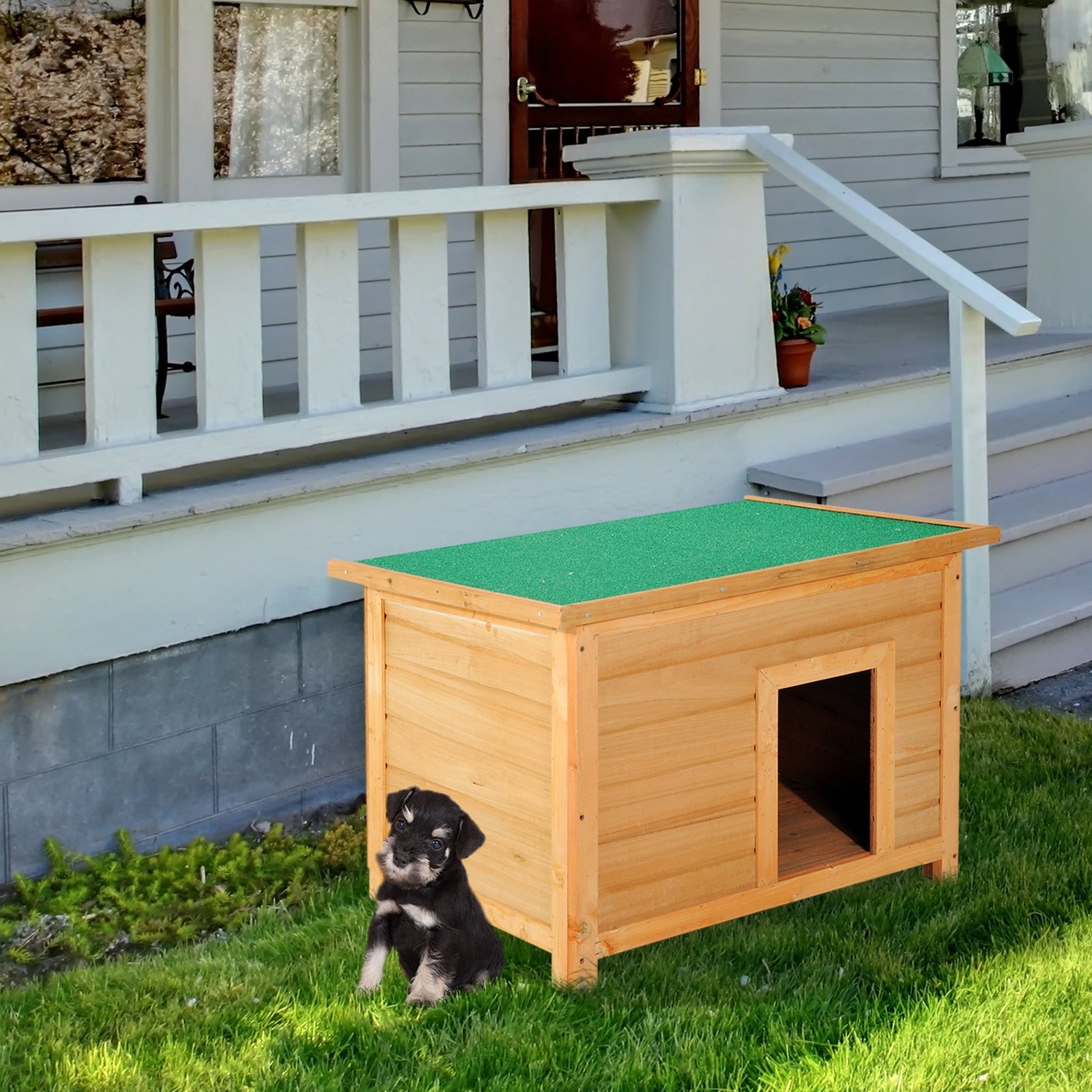 PAWHUT KENNEL FOR WATERY WATER EXTERMABLE IN ABETE WOOD, 82 x 58 x 58cm - Borgè