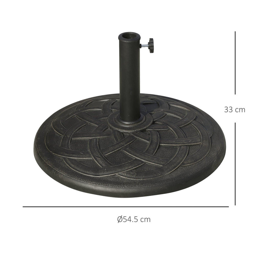 19kg Resin Umbrella Base with Decorations and Coupler, Rustproof, Φ54.5cm, Bronze - Borge' Group Limited