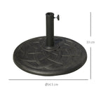 19kg Resin Umbrella Base with Decorations and Coupler, Rustproof, Φ54.5cm, Bronze - Borge' Group Limited
