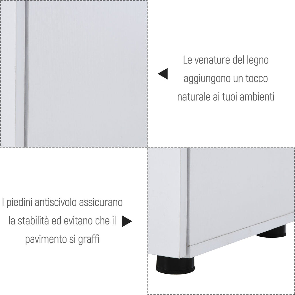 Homcom Multiuse office cabinet with lock - white - Borgè