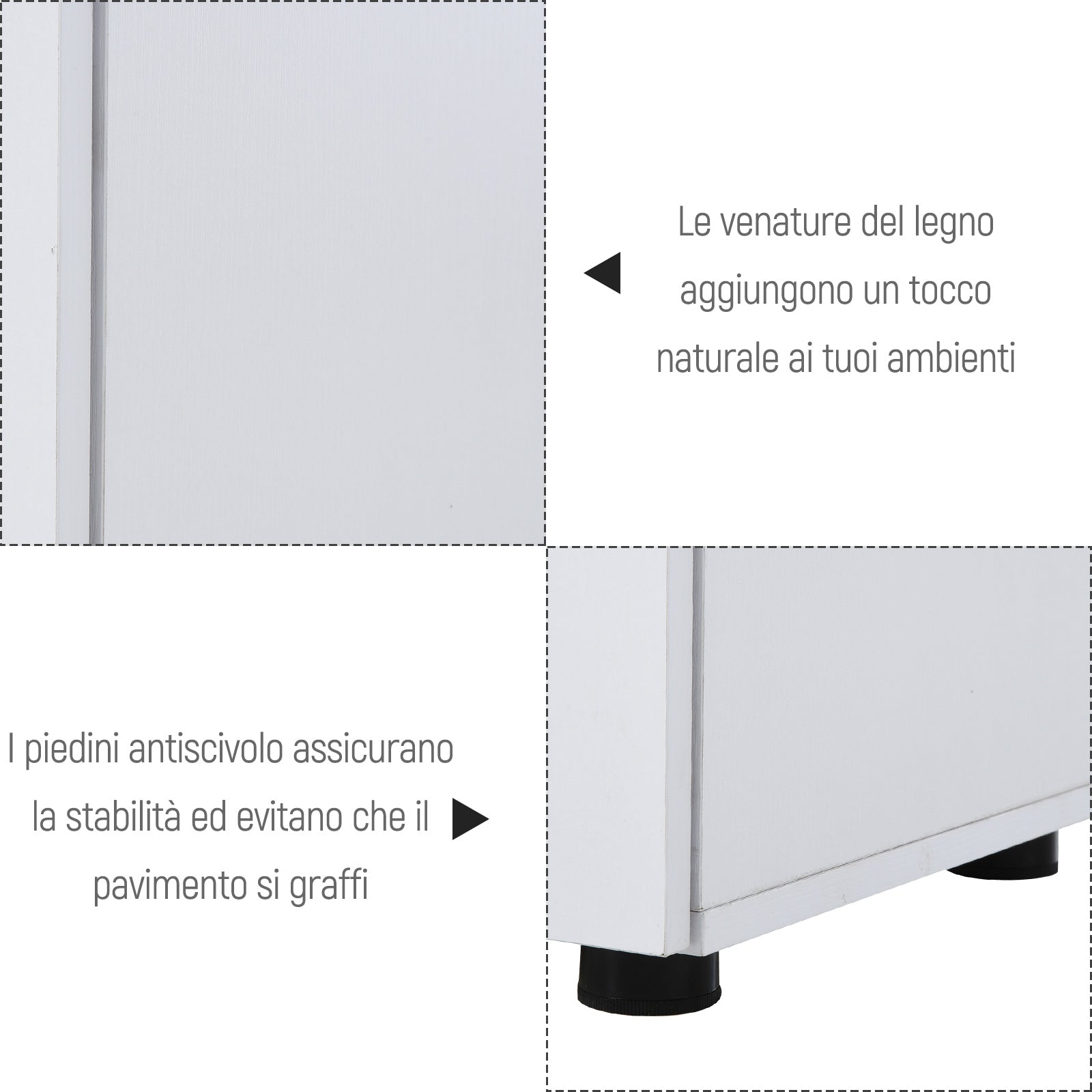 Homcom Multiuse office cabinet with lock - white - Borgè