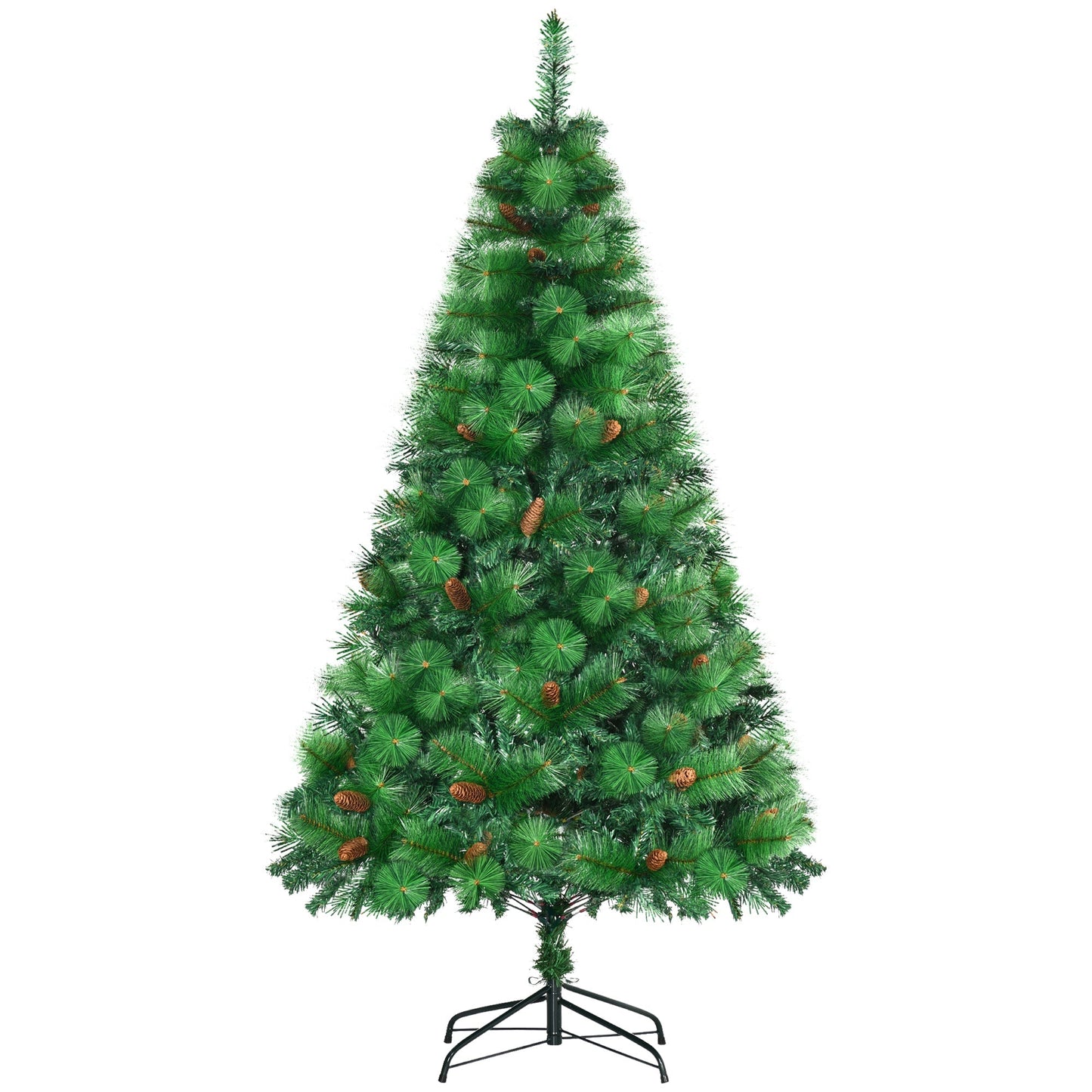 decorated Christmas tree and fireproof for interiors with 782 branches and metal base, Ï†116x180 cm, green - Borgè