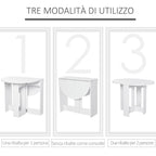 Foldable Table Lunch Dining Table table Console Space For 2 people - Borgè