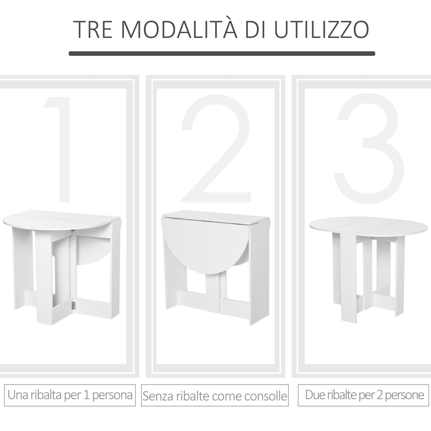 Foldable Table Lunch Dining Table table Console Space For 2 people - Borgè