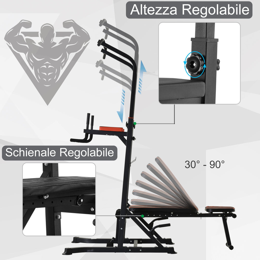 Folding and multipurpose station for steel training with tractions and Roman chair and chair - Borge' Group Limited
