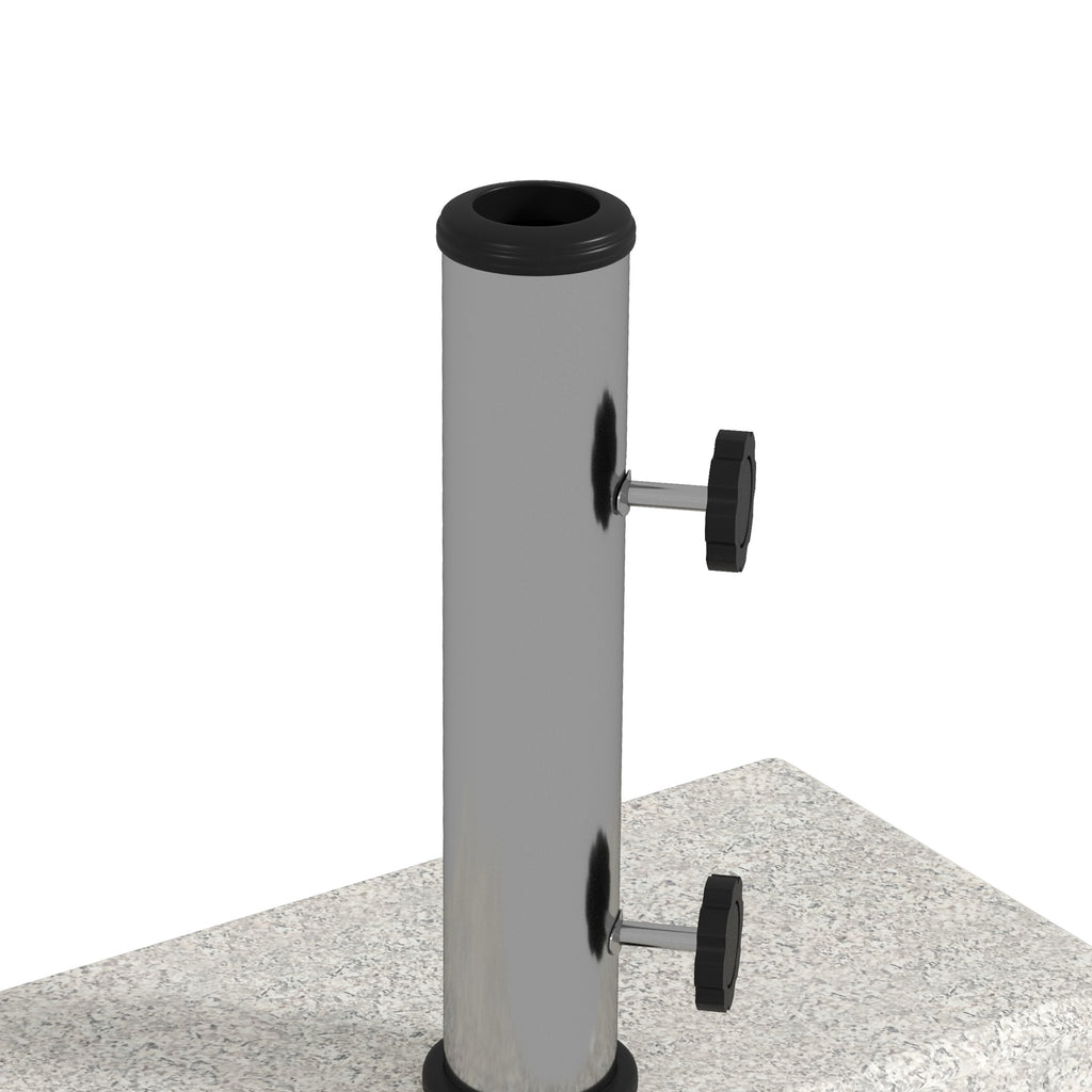 Base Outsunny for garden umbrella 25kg for Ã˜32mm, Ã˜38mm and Ã˜48mm poles, in granite and stainless steel, 45x22.5x40 cm, gray - Borgè