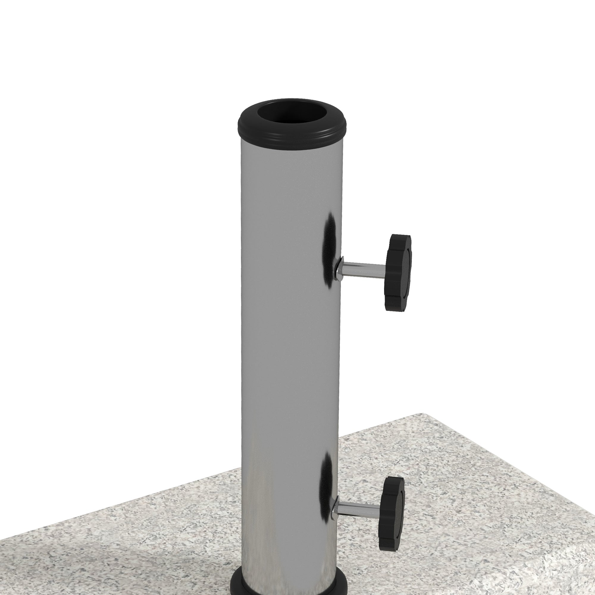 Base Outsunny for garden umbrella 25kg for Ã˜32mm, Ã˜38mm and Ã˜48mm poles, in granite and stainless steel, 45x22.5x40 cm, gray - Borgè