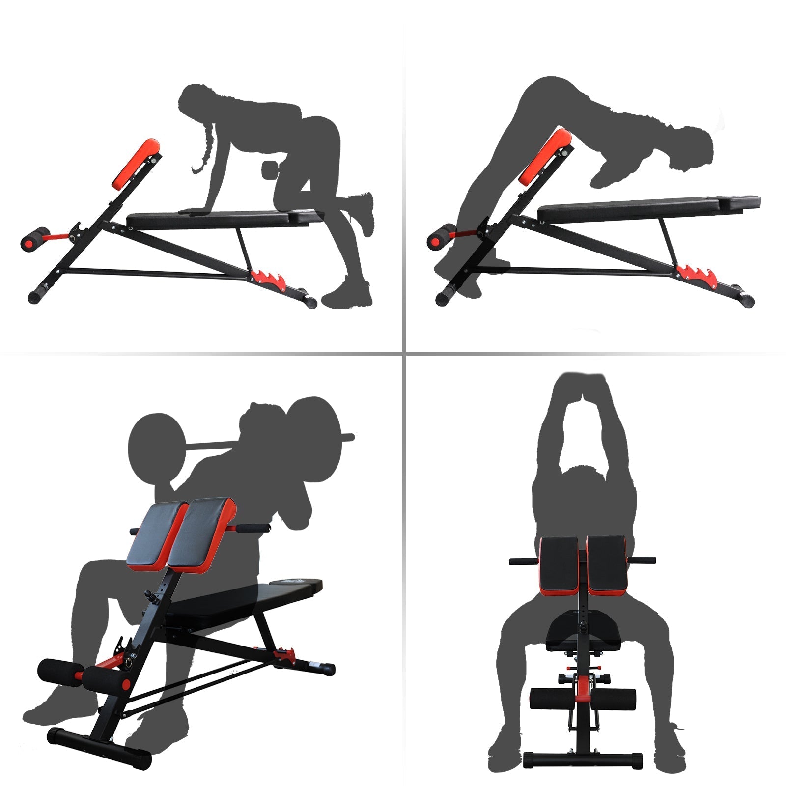 adjustable multifunctional bench for training abdomen legs and black and red buttocks - Borge' Group Limited