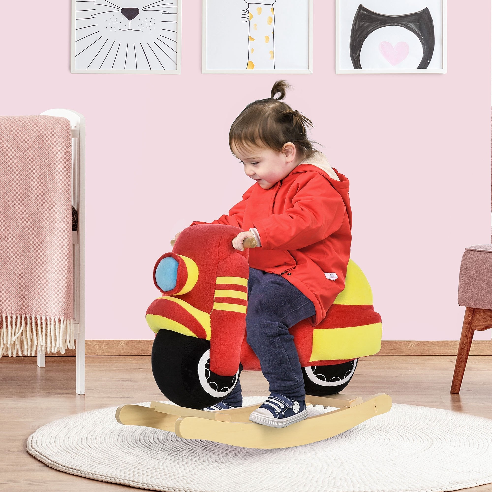 Rocking Red Motorcycle with Sounds | 18-36 Months - Borgè
