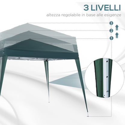 Outsunny Gazebo Folding Garden 3x3m Steel and Polyester, Green - Borgè