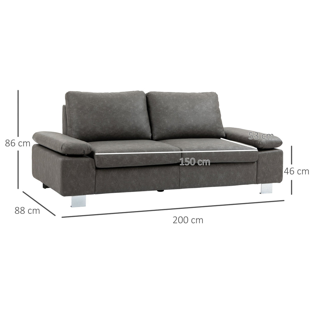 Grey 2 Seater Sofa ( 200x88x86 cm ) - Borgè
