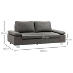 Grey 2 Seater Sofa ( 200x88x86 cm ) - Borgè