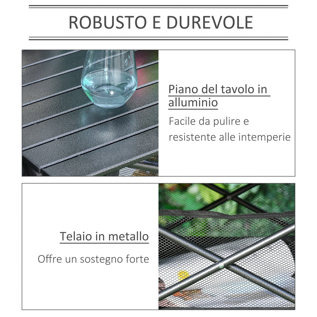 Folding Camping Picnic Table, Space-Saving and Rollable with Travel Bag, Black 70x70x69cm - Borge' Group Limited