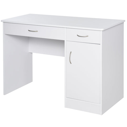 classical office desk with 2 drawers and white wooden locker - Borgè