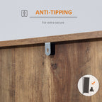 Modern Sideboard in Chipboard and Metal with 2 Cabinets with 2 Doors with Shelves and 3 Drawers, 120x39.5x77 cm - Borgè