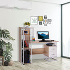 Desk for computer PC Office with shelf 133 x 55 x 123cm - Borgè