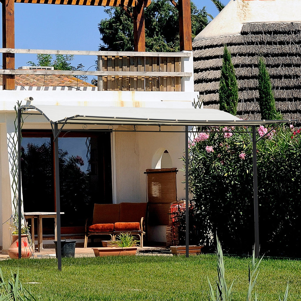 Gazebo Garden Pergola with UV-Proof Fabric Cover and Steel, 3x2.5m, Beige - Borge' Group Limited
