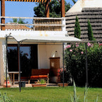 Gazebo Garden Pergola with UV-Proof Fabric Cover and Steel, 3x2.5m, Beige - Borge' Group Limited