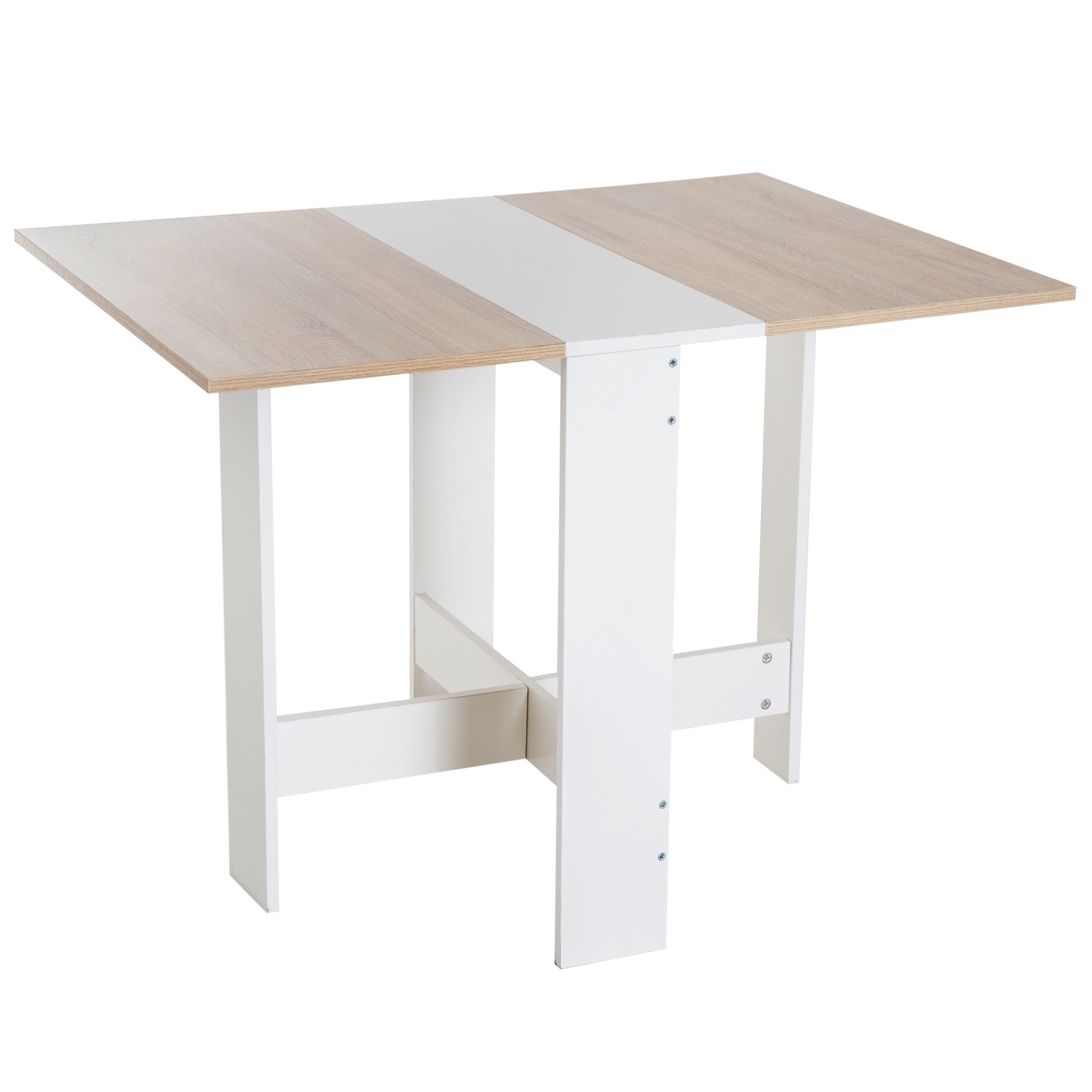 extendable dining table, wooden folding table 103 × 76 × 73.5cm white oak - Borgè