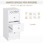 Wooden Bathroom Bathroom Cabinet With White Floral Forgotter Decor 30 x 30 x 68.5cm - Borgè
