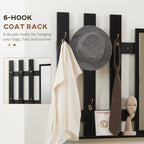 Set Appendi Entrance Dresses With Mirror And Bench Shoes For 8 Paia of Shoes, Shoned Black - Borgè