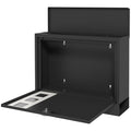 Homcom metal mailbox with 2 safety keys, 3 windows and drainage hole, 36.5x11.5x29 cm, black - Borgè
