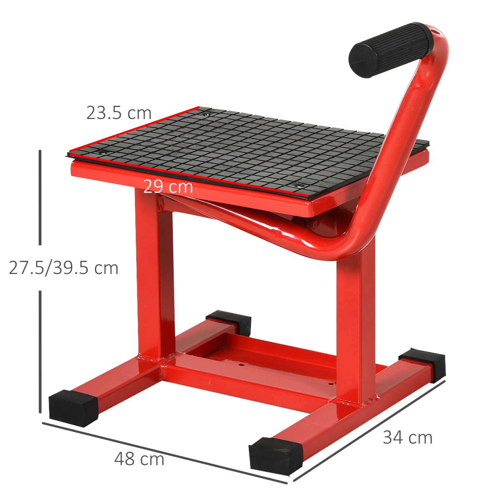 Durhor rabbit lifting in Max 150kg steel lifting with rubber surface and crank, 48x34x43 cm, red - Borgè