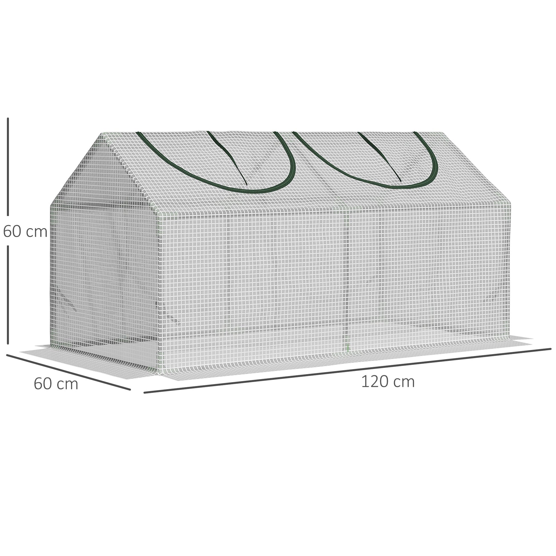 Outsunny Mini Garden greenhouse with 2 roller shutters and pear covers, 119x60x60cm, white - Borgè