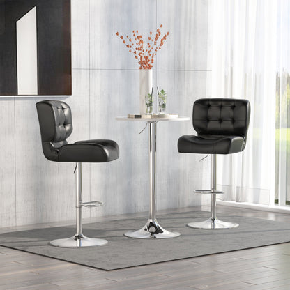 Set 2 swivel bar stools padded with adjustable height similar - black - Borgè