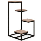 Outsunny shelf for 4 -level plants in steel and wood, 40x40x75.5 cm, brown and black - Borgè