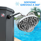 55° Heated Solar Shower for Outdoor Use with 35 Liter Tank and Mixer Tap, Black - Borge' Group Limited