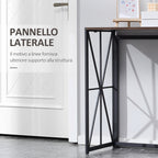 Table Consolidation of Entrance Industrial Style Folding Wood and Metal, 100x38x80cm, Marrone - Borgè