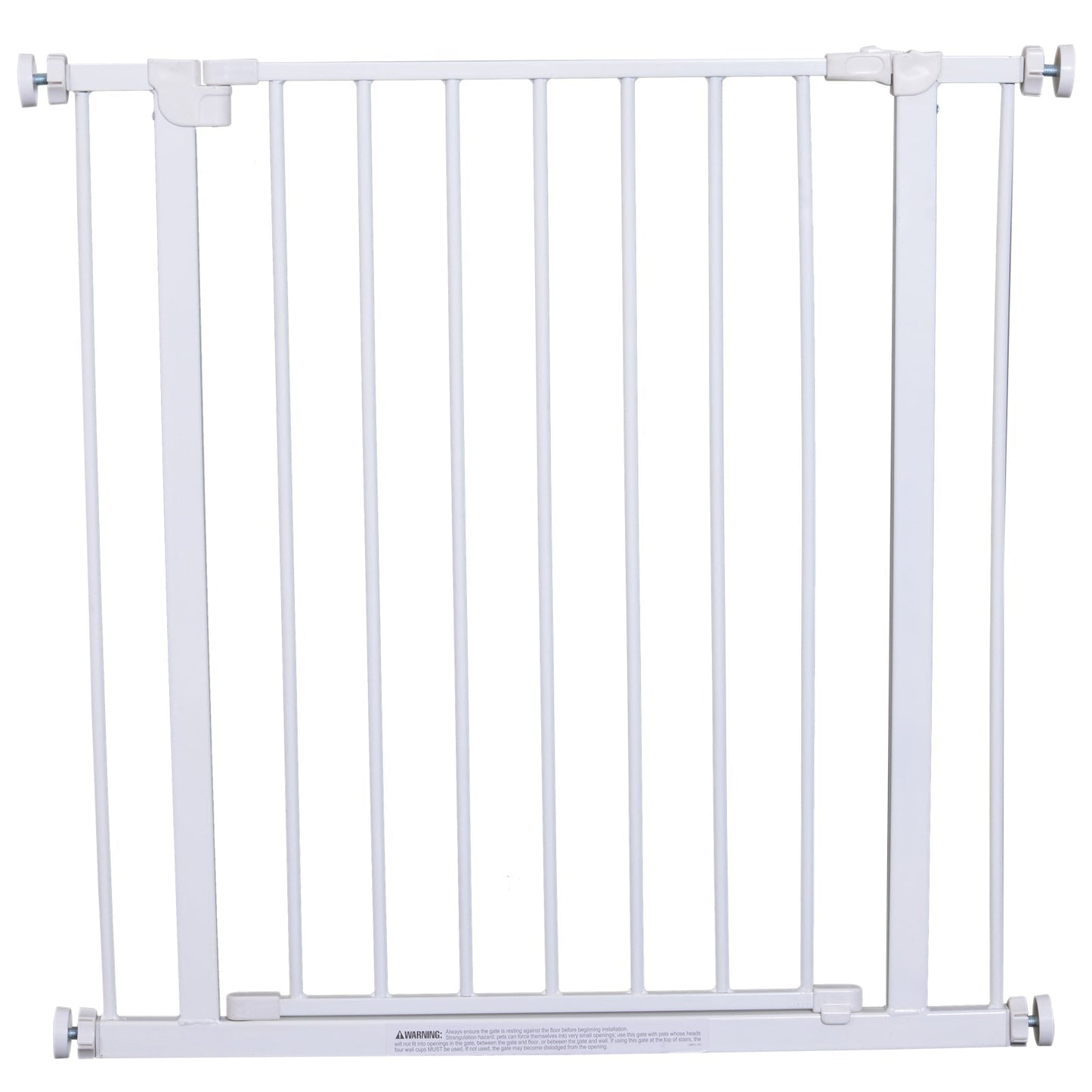 PAWHUT Safety gate for enlargeable animal easy installation with resistant steel pressure supports with a 76x76-82cm white powder painted white powder finish - Borgè