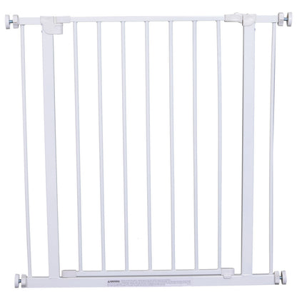 PAWHUT Safety gate for enlargeable animal easy installation with resistant steel pressure supports with a 76x76-82cm white powder painted white powder finish - Borgè