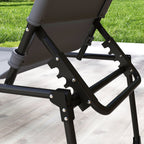 Outsunny folding sun bed with 4 -level adjustable backrest, pillow and padding, gray - Borgè