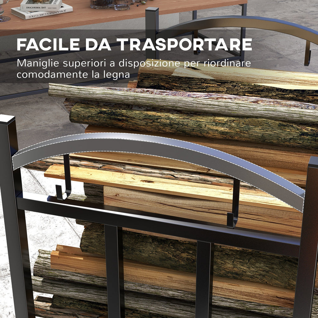 Outsunny outdoor portal and interior at 3 levels separable metal with tools, black hooks - Borgè