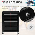 Black Multi-Use Garage Trolley | Board of Utensils For Mechanics | 61.5x33x85cm - Borgè