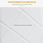 Homcom set of 4 dining chairs with high backrest in fake skin and steel, 41x50x97cm, white - Borgè