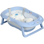 Zonekiz tonted battle bath children 0-6 years with pillow and 2 shelves, 83x48x23.5 cm, blue and white - Borgè