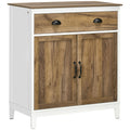 Homcom Multiuse mobile in chipboard with rustic style locker and drawer, 78.5x39x89.4cm, white - Borgè