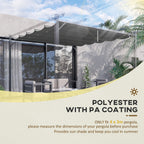 3x3m Garden Gazebo Replacement Canopy with 10 Holes, Polyester Cover, Grey - Borge' Group Limited