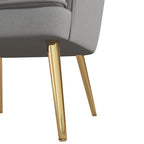 Homcom velvet armchair with golden legs in polyester and steel legs, 71x72x75cm, gray - Borgè